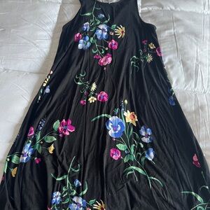 Old Navy Black Dress with Floral Accents